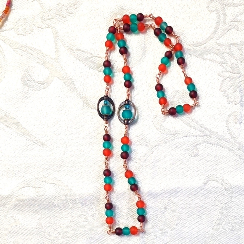 Elegant Multicolor Beach Glass Necklace!